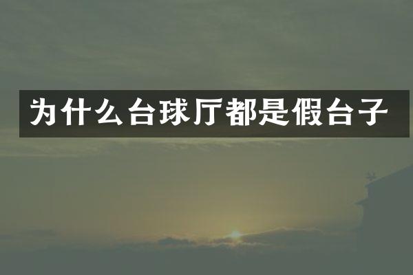 为什么台球厅都是假台子