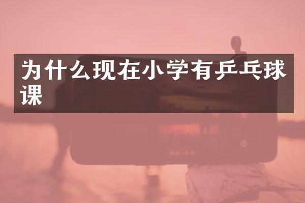 为什么现在小学有乒乓球课