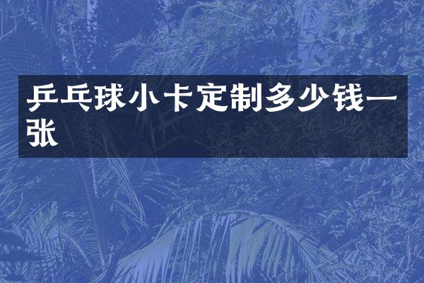 乒乓球小卡定制多少钱一张