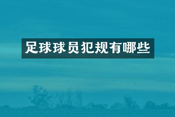 足球球员犯规有哪些