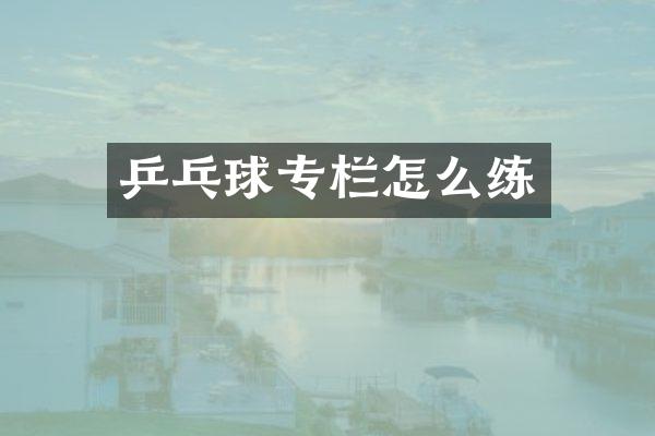 乒乓球专栏怎么练