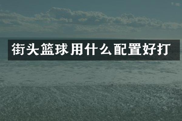 街头篮球用什么配置好打
