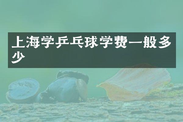 上海学乒乓球学费一般多少