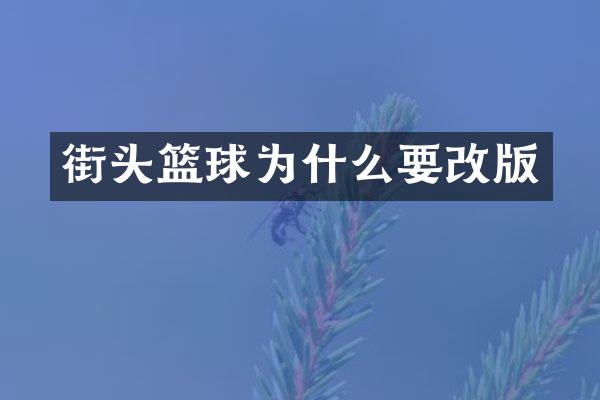 街头篮球为什么要改版