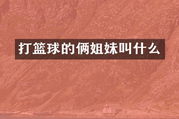 打篮球的俩姐妹叫什么