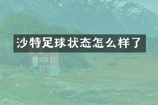沙特足球状态怎么样了