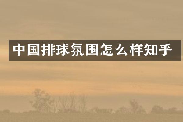 中国排球氛围怎么样知乎
