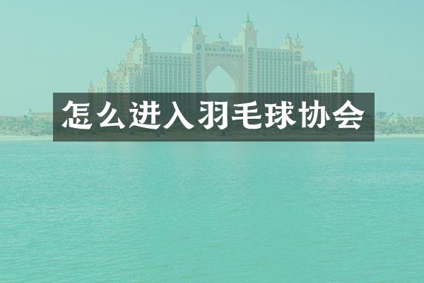 怎么进入羽毛球协会