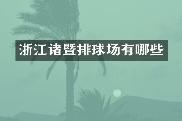 浙江诸暨排球场有哪些