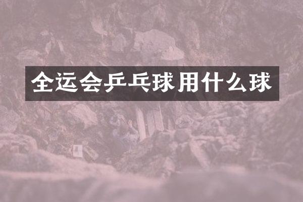 全运会乒乓球用什么球