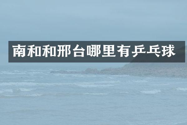 南和和邢台哪里有乒乓球