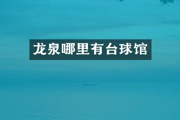 龙泉哪里有台球馆