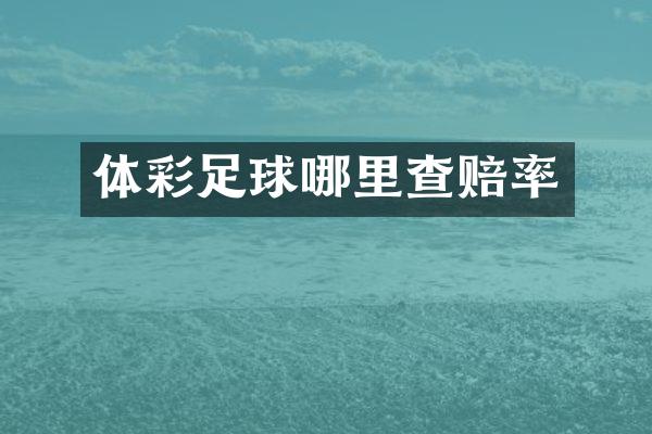 体彩足球哪里查赔率