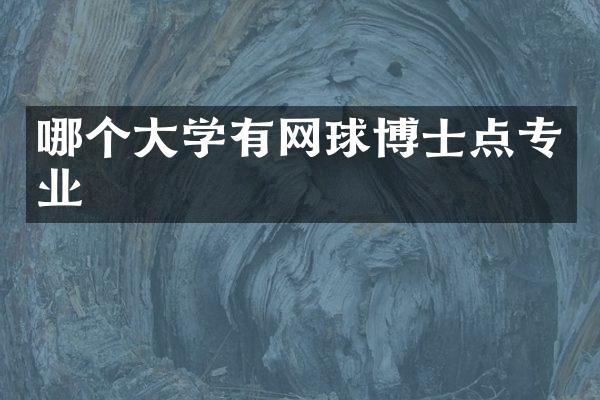 哪个大学有网球博士点专业