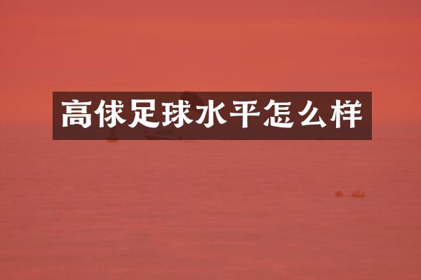 高俅足球水平怎么样