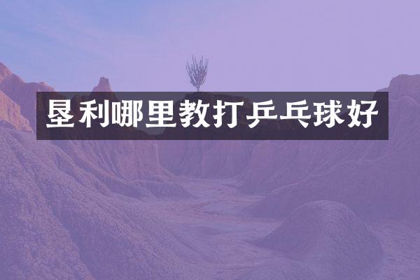 垦利哪里教打乒乓球好