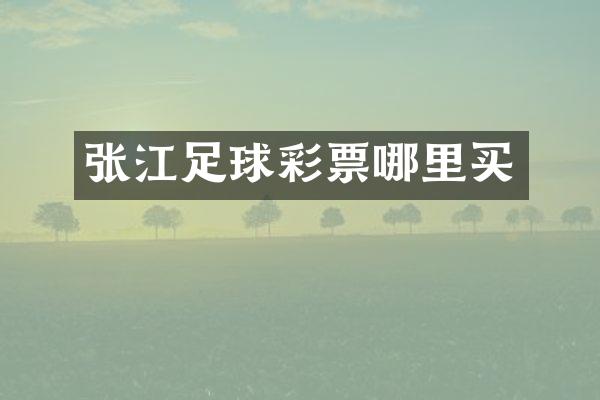 张江足球彩票哪里买