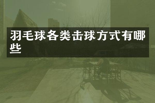 羽毛球各类击球方式有哪些