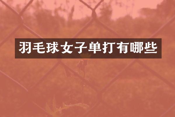 羽毛球女子单打有哪些