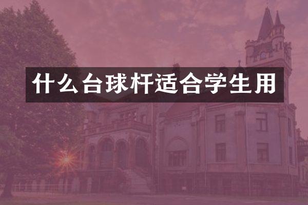 什么台球杆适合学生用