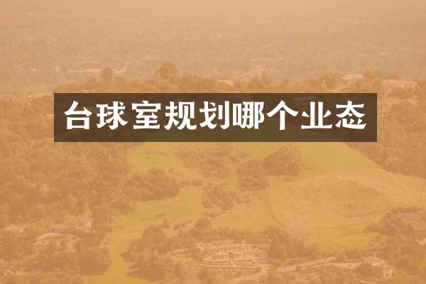 台球室规划哪个业态