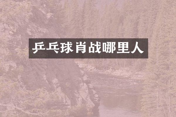 乒乓球肖战哪里人