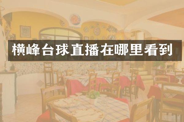 横峰台球直播在哪里看到