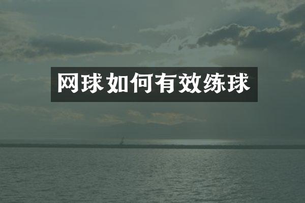 网球如何有效练球