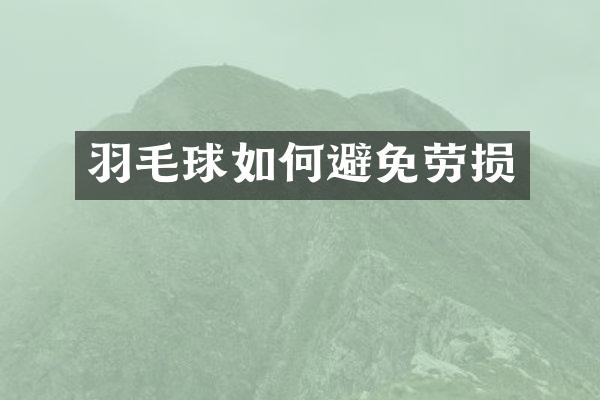 羽毛球如何避免劳损