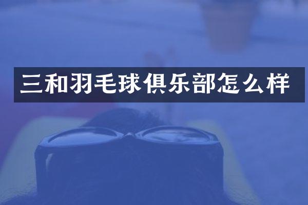 三和羽毛球俱乐部怎么样