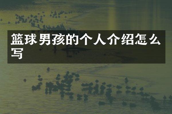 篮球男孩的个人介绍怎么写