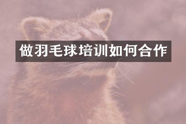 做羽毛球培训如何合作