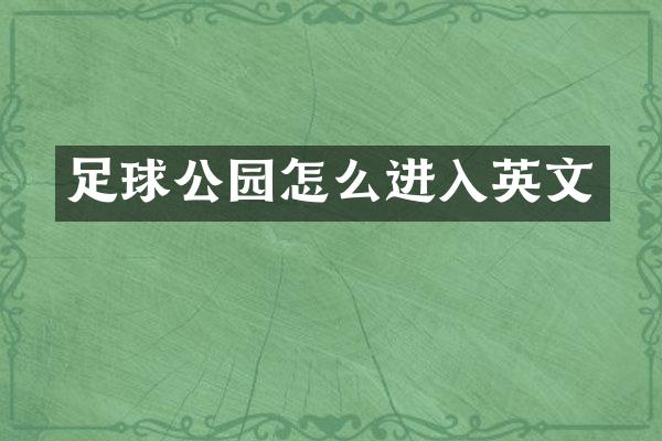 足球公园怎么进入英文