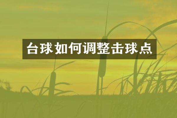 台球如何调整击球点