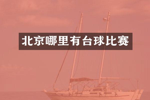 北京哪里有台球比赛