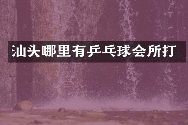 汕头哪里有乒乓球会所打