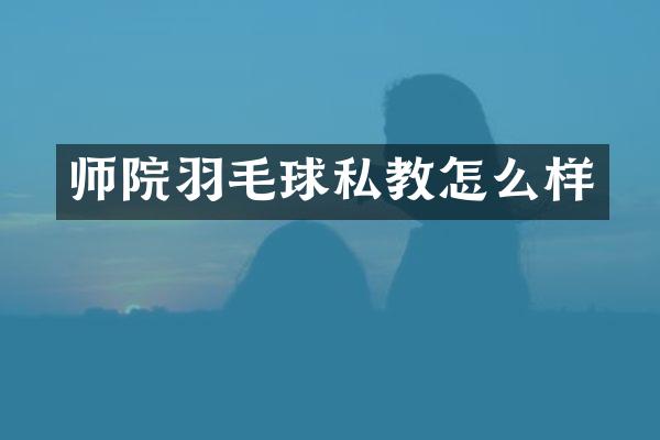 师院羽毛球私教怎么样