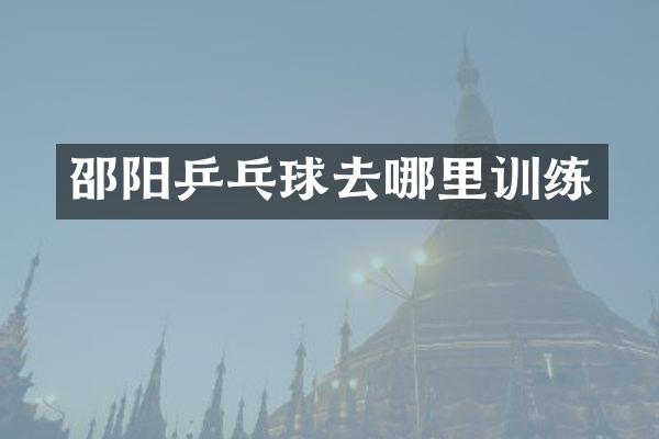 邵阳乒乓球去哪里训练