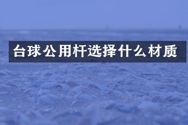 台球公用杆选择什么材质