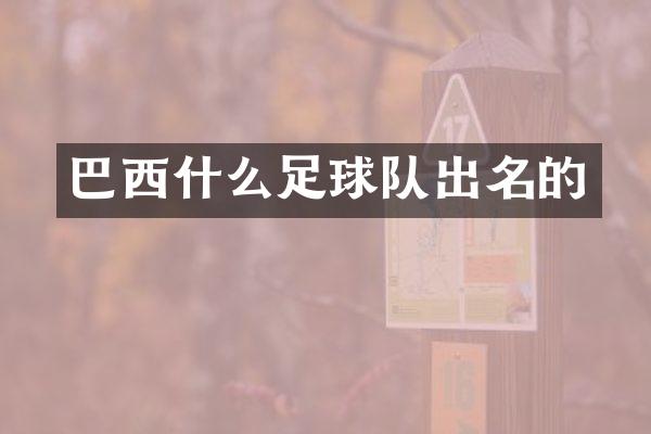 巴西什么足球队出名的