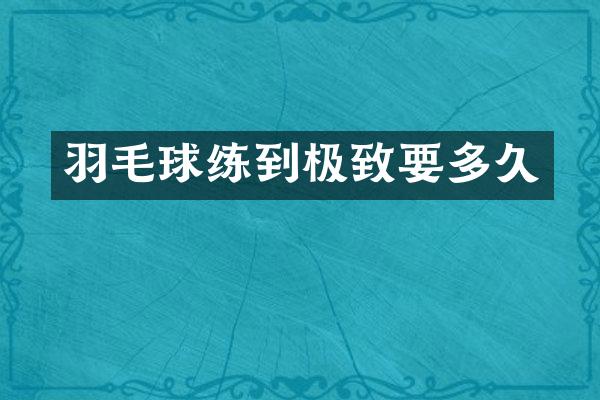 羽毛球练到极致要多久