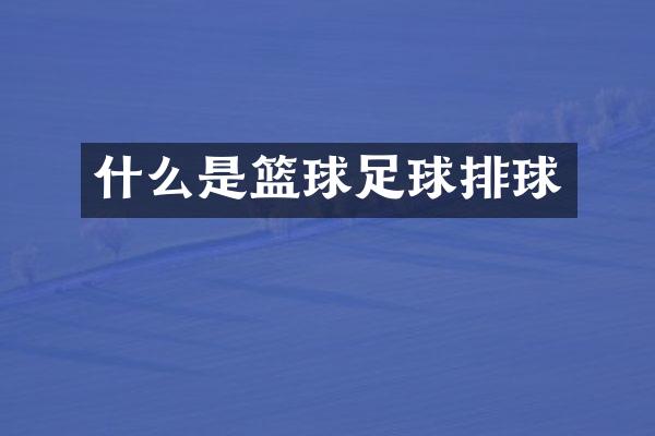 什么是篮球足球排球