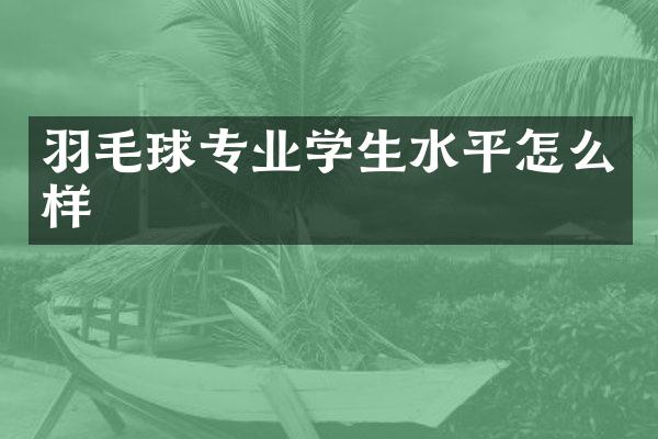 羽毛球专业学生水平怎么样