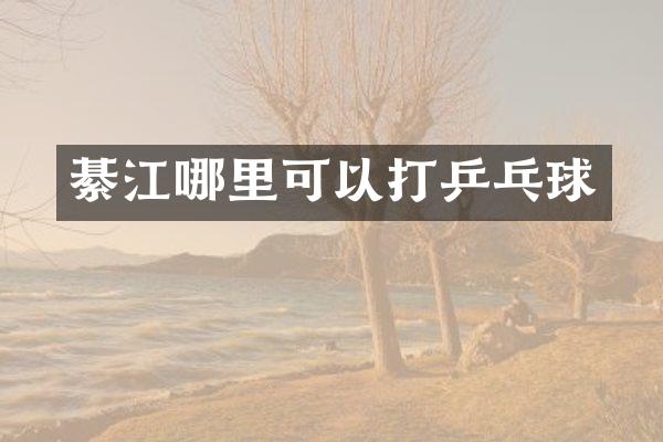綦江哪里可以打乒乓球