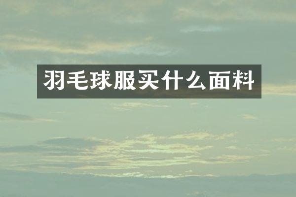羽毛球服面料