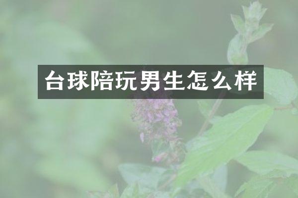 台球陪玩男生怎么样
