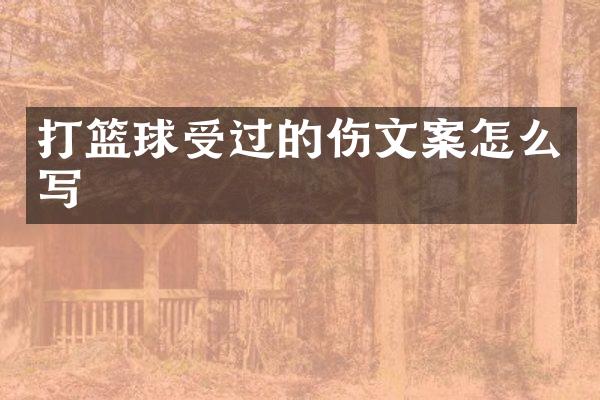 打篮球受过的伤文案怎么写