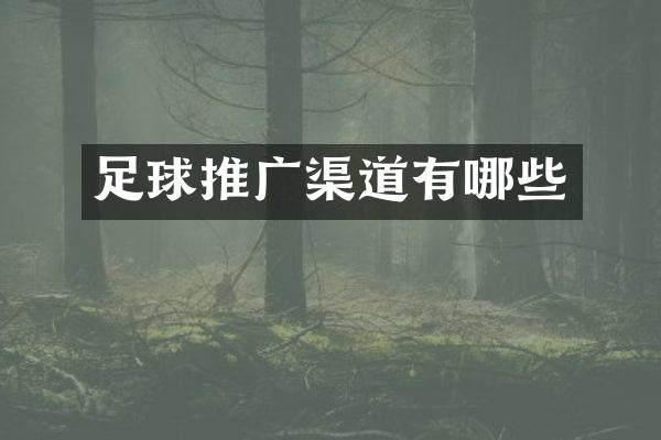 足球推广渠道有哪些