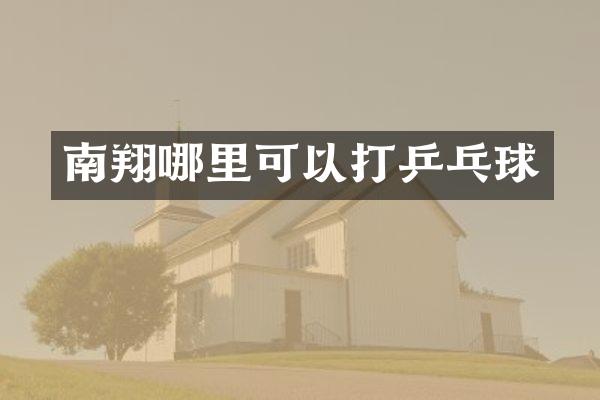 南翔哪里可以打乒乓球