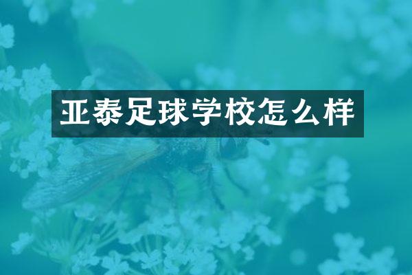 亚泰足球学校怎么样